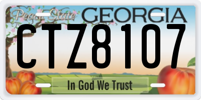 GA license plate CTZ8107