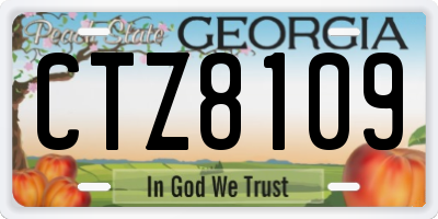 GA license plate CTZ8109