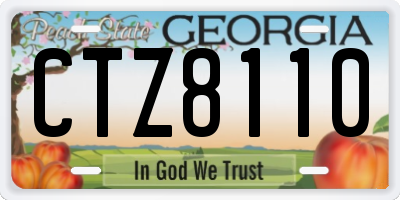 GA license plate CTZ8110
