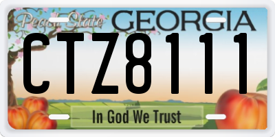 GA license plate CTZ8111