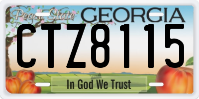 GA license plate CTZ8115