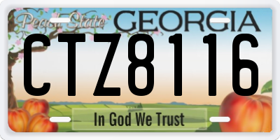 GA license plate CTZ8116