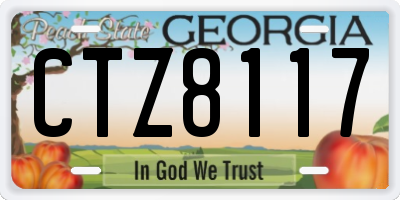 GA license plate CTZ8117