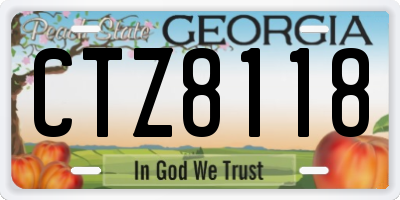 GA license plate CTZ8118