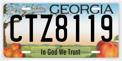 GA license plate CTZ8119