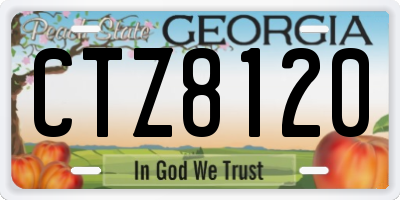 GA license plate CTZ8120