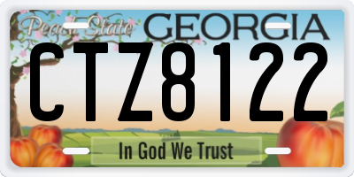 GA license plate CTZ8122