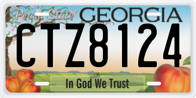 GA license plate CTZ8124
