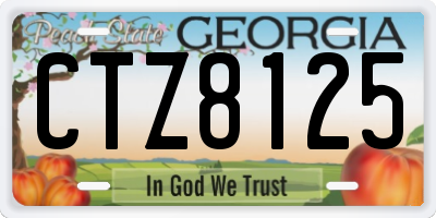 GA license plate CTZ8125