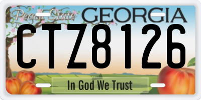 GA license plate CTZ8126