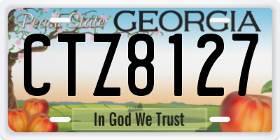 GA license plate CTZ8127