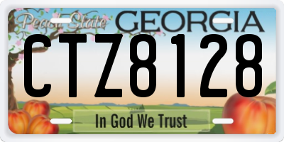 GA license plate CTZ8128