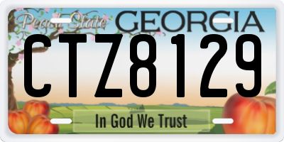 GA license plate CTZ8129