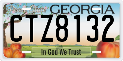 GA license plate CTZ8132