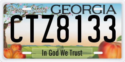 GA license plate CTZ8133