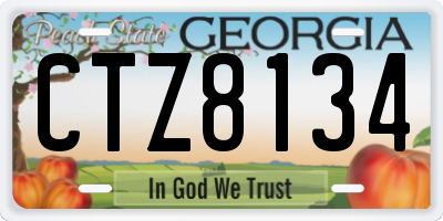 GA license plate CTZ8134