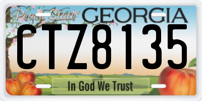 GA license plate CTZ8135
