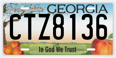 GA license plate CTZ8136