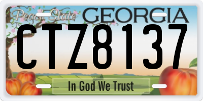 GA license plate CTZ8137