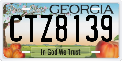 GA license plate CTZ8139