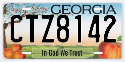 GA license plate CTZ8142