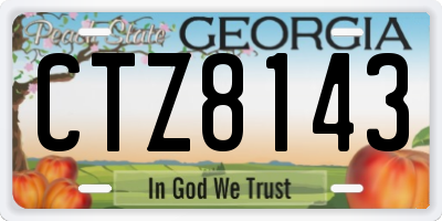 GA license plate CTZ8143