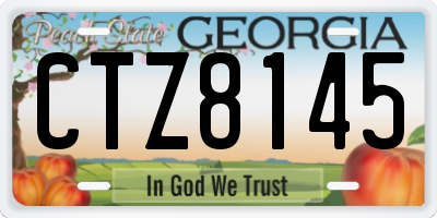 GA license plate CTZ8145
