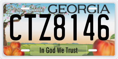 GA license plate CTZ8146