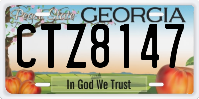 GA license plate CTZ8147