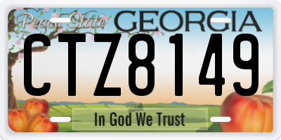 GA license plate CTZ8149