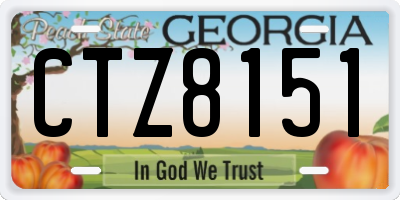 GA license plate CTZ8151