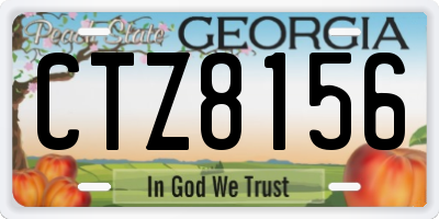 GA license plate CTZ8156