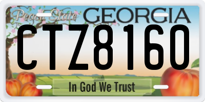 GA license plate CTZ8160