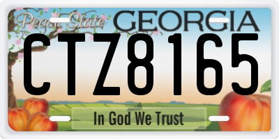 GA license plate CTZ8165