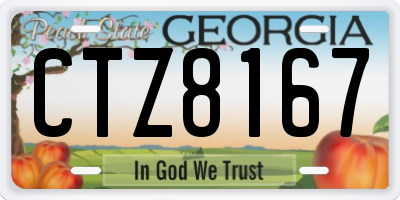 GA license plate CTZ8167