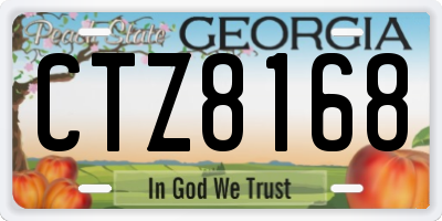 GA license plate CTZ8168