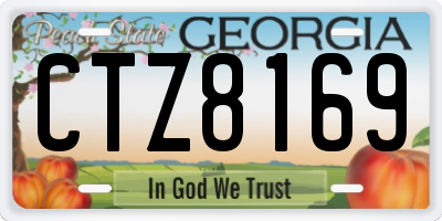 GA license plate CTZ8169