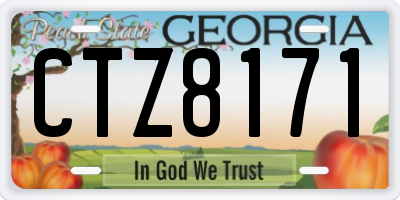 GA license plate CTZ8171