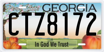 GA license plate CTZ8172