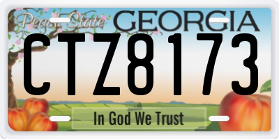 GA license plate CTZ8173