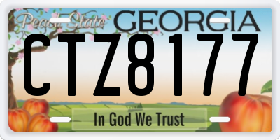 GA license plate CTZ8177