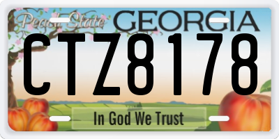 GA license plate CTZ8178