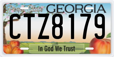 GA license plate CTZ8179