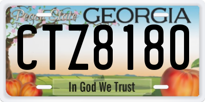 GA license plate CTZ8180