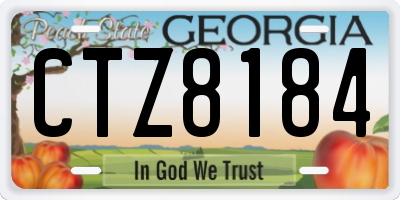 GA license plate CTZ8184