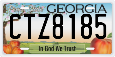 GA license plate CTZ8185