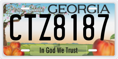 GA license plate CTZ8187