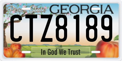 GA license plate CTZ8189