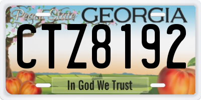 GA license plate CTZ8192