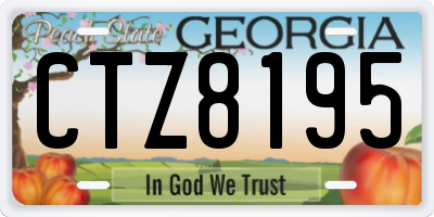 GA license plate CTZ8195